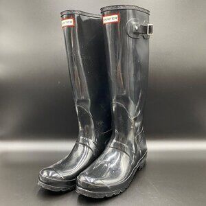 Hunter Original Tall Gloss Black Rain Boots Women's Size 9